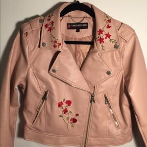 A pink leather jacket